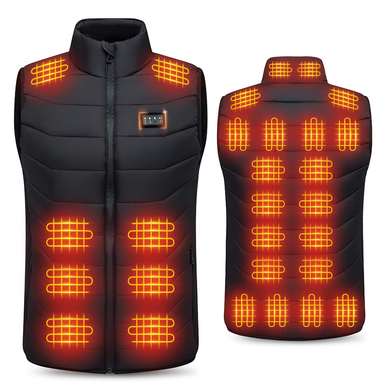 AMOVO Heated Vest for Men Women - 28 Heating Zones Electric Heated Coat for Cold Weather, 3 Levels Heat, Machine Washable