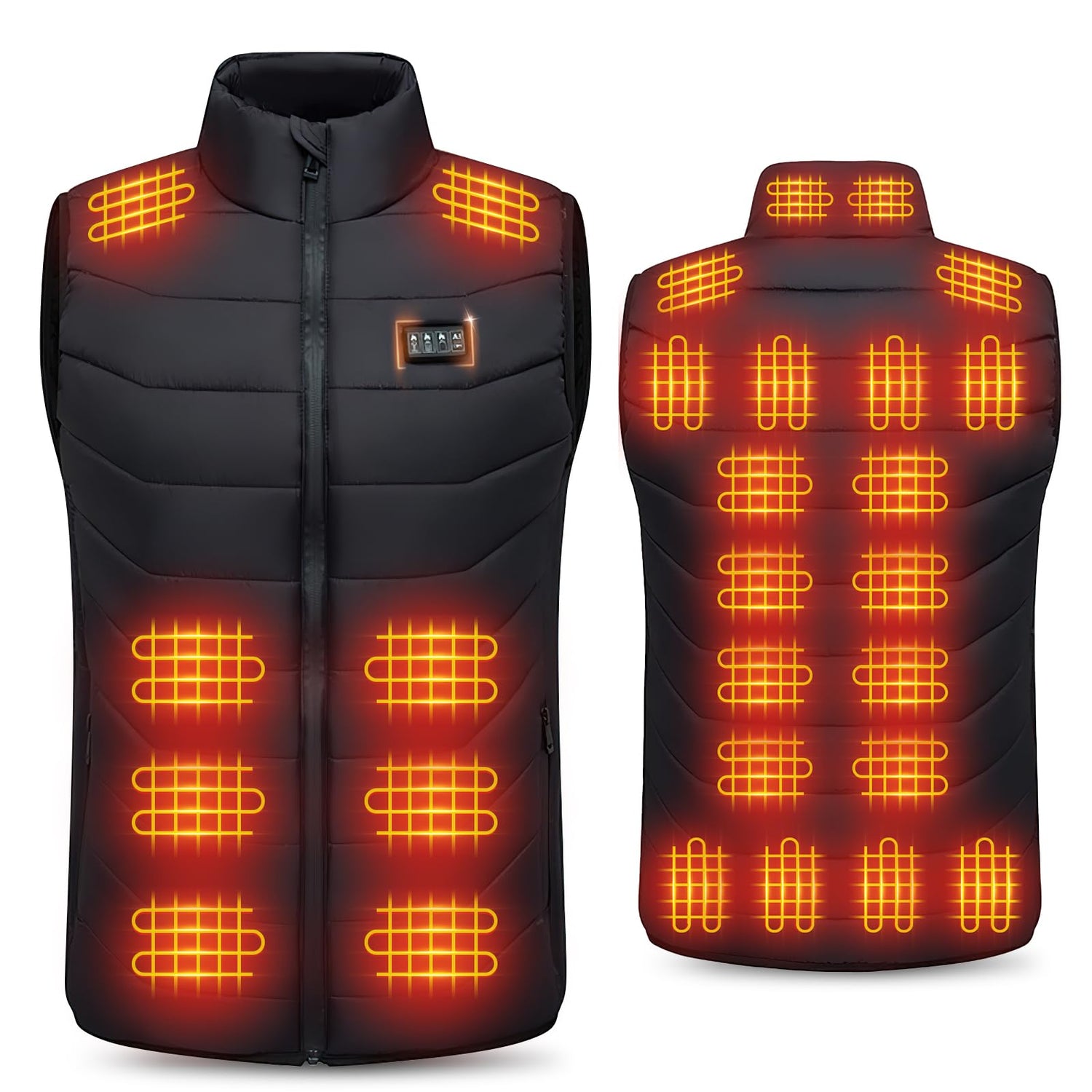 AMOVO Heated Vest for Men Women - 28 Heating Zones Electric Heated Coat for Cold Weather, 3 Levels Heat, Machine Washable