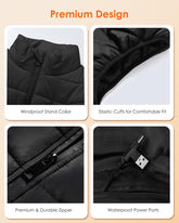 AMOVO Heated Vest for Men Women - 28 Heating Zones Electric Heated Coat for Cold Weather, 3 Levels Heat, Machine Washable