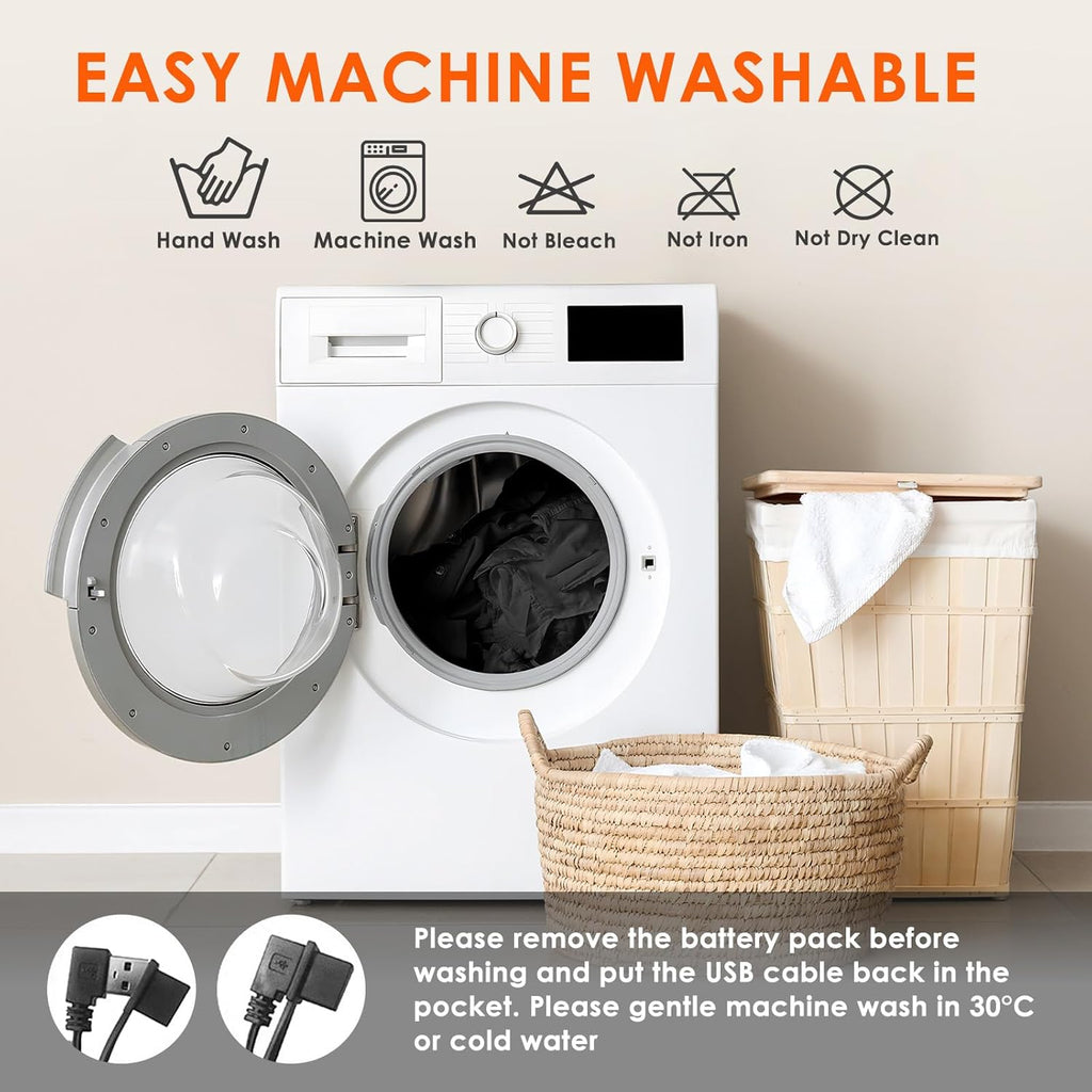 AMOVO Heated Thermal Shirt for Men Women - Electric Heating Thermal Tops Fleece Lined Base Layer Long Sleeves, 3 Heat Levels