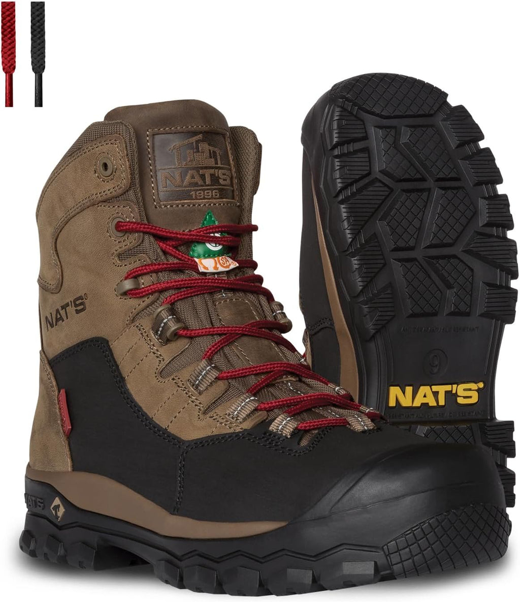 NAT'S S620 Bottes de travail en cuir 20,3 cm – Approuvées CSA avec membrane imperméable
