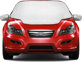 Windshield Cover for Snow and Ice, Upgraded 4-Layer Material Thickened Windshield Snow Cover with Mirrors, Waterproof Dustproof Frost Guard Magnetic Car Cover for Winter, Fits Most Cars SUVs