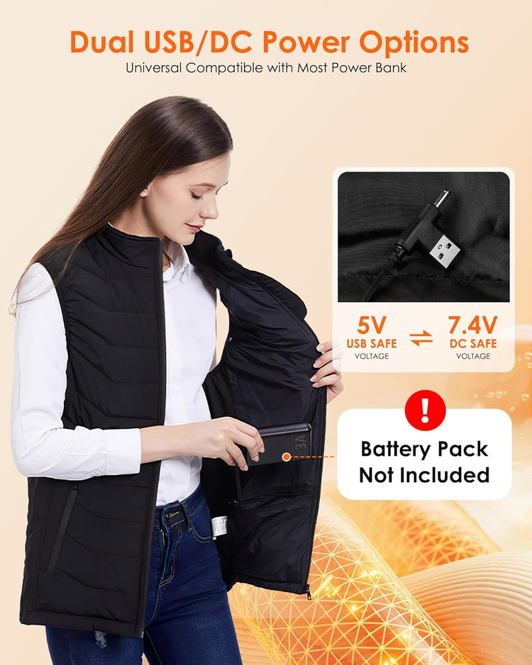 AMOVO Heated Vest for Men Women - 28 Heating Zones Electric Heated Coat for Cold Weather, 3 Levels Heat, Machine Washable