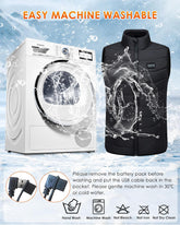 AMOVO Heated Vest for Men Women - 28 Heating Zones Electric Heated Coat for Cold Weather, 3 Levels Heat, Machine Washable